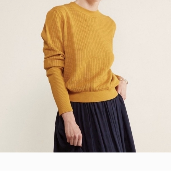 Anthropologie The Odells Classic Knit Sweater In Daffodil - Picture 1 of 5